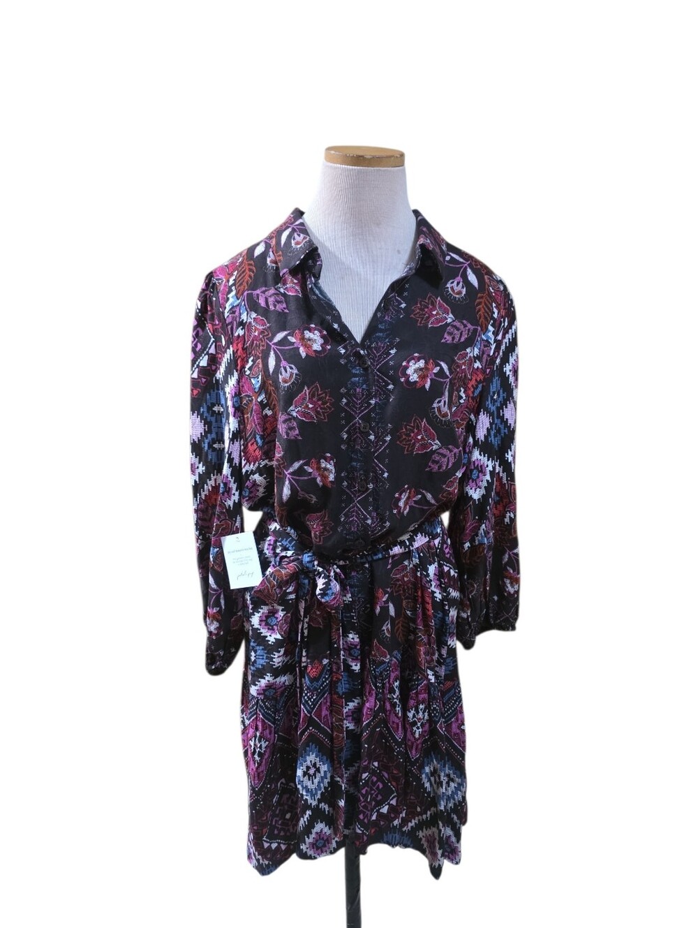 Floral Patterned Dress with Belt